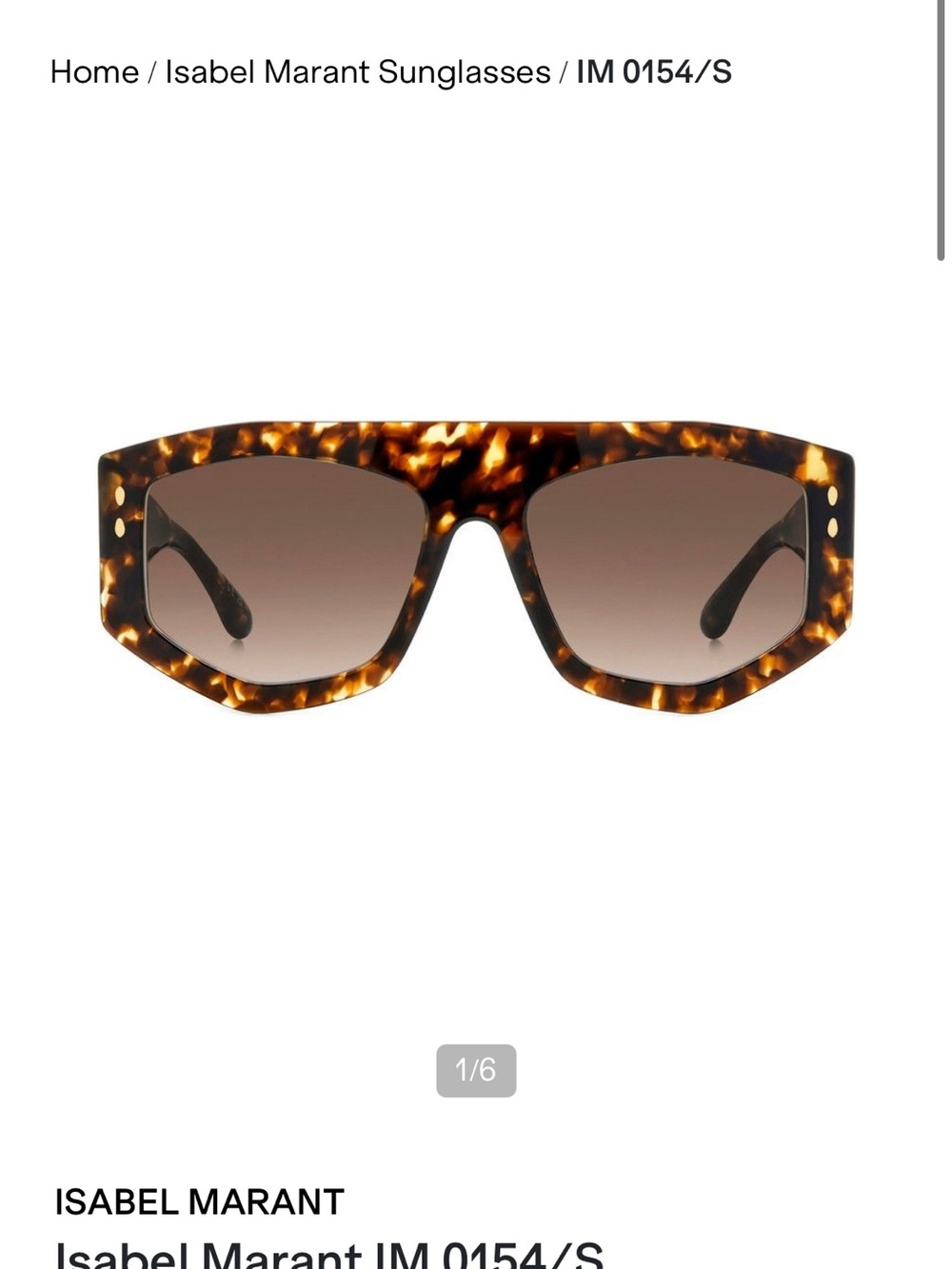 Isabel Marant Tortoiseshell Shield Sunglasses with Gradient Brown Lenses